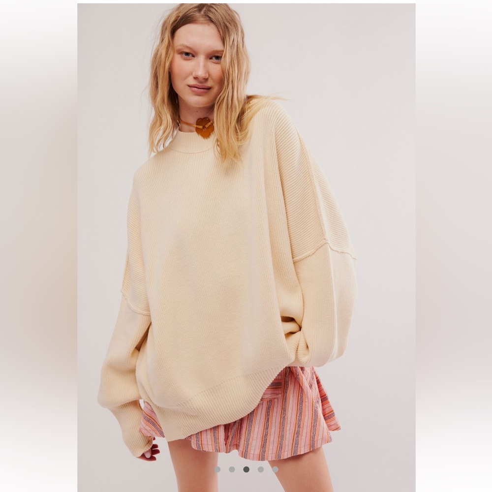 Free People Easy Street Tunic Sweater in Cream